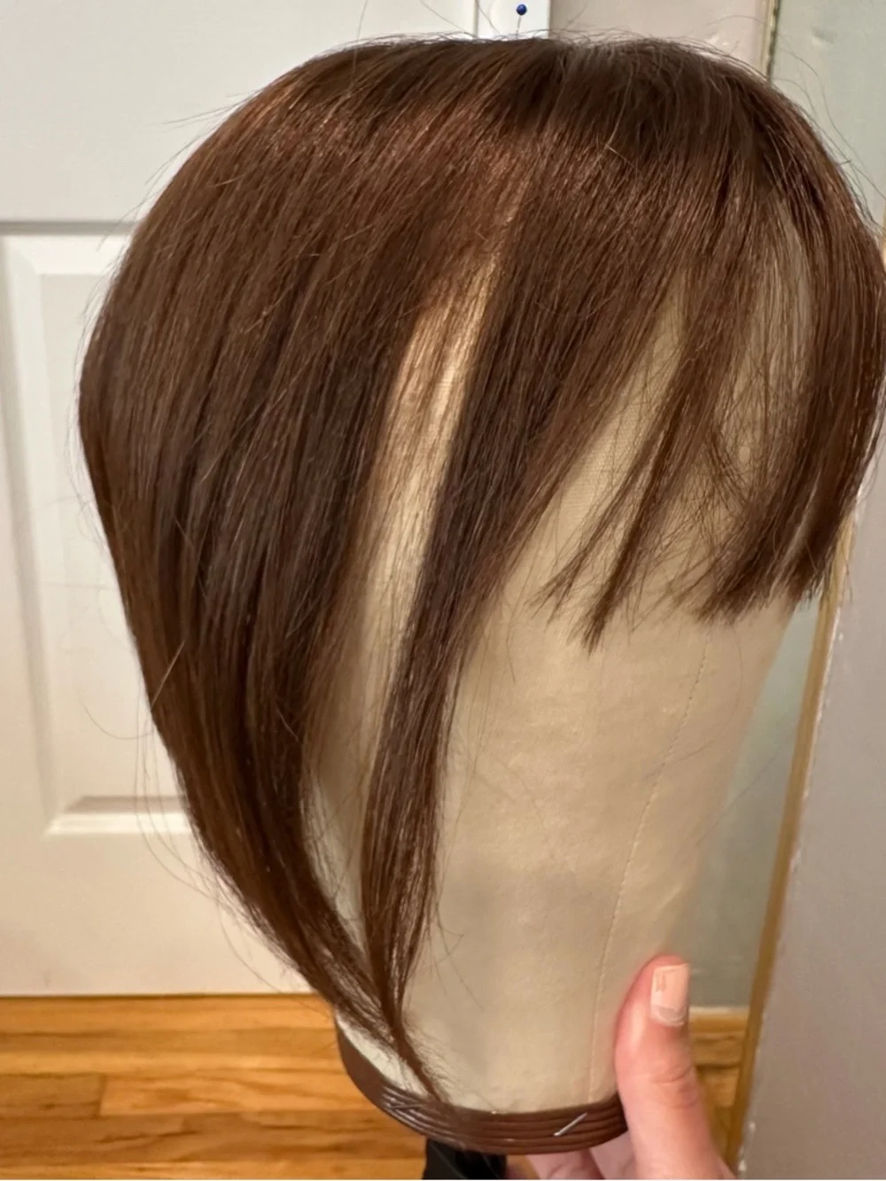 Hair Topper With Bangs 100% Human Hair - Medium Dark‎ Brown (4#) #TB9